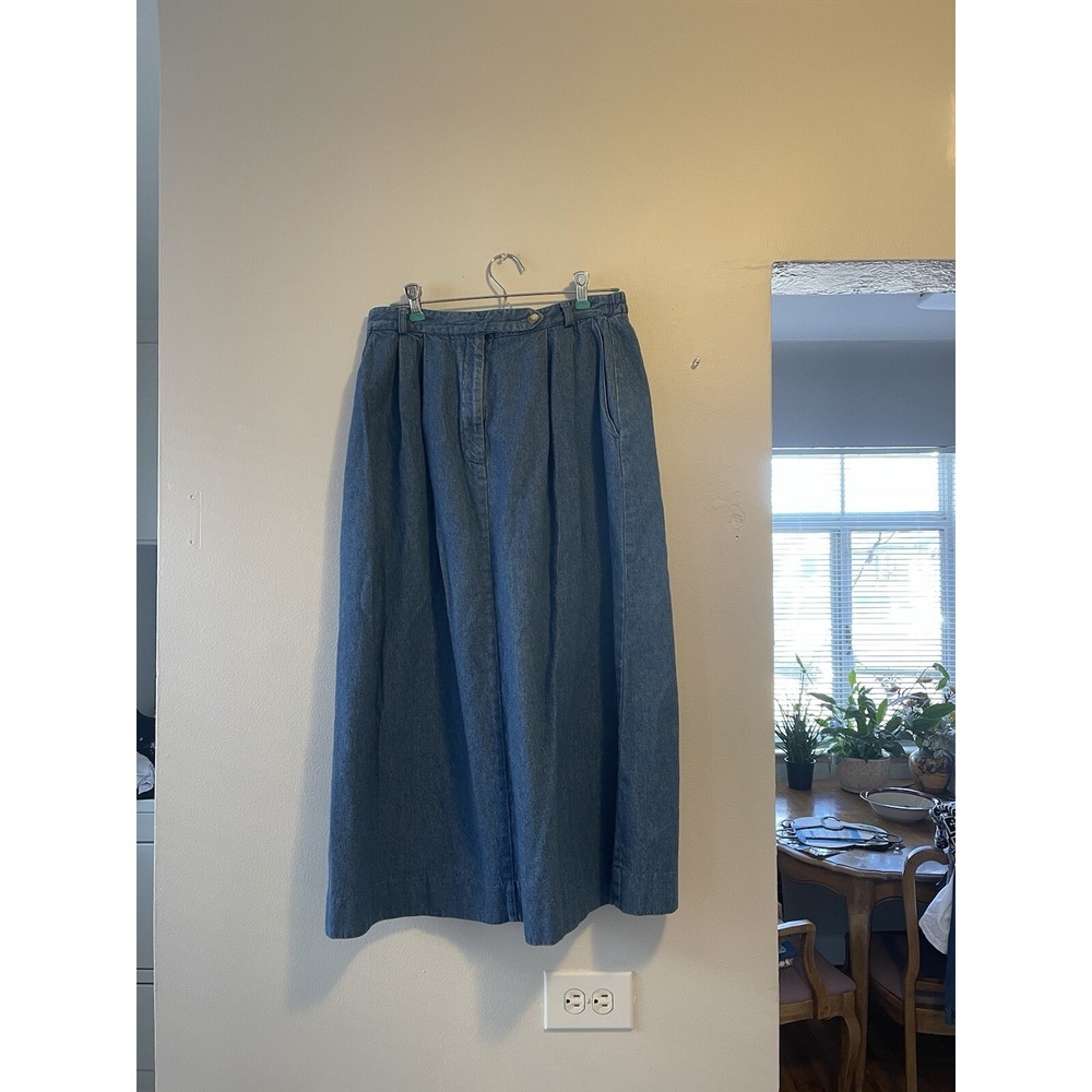 Vintage Talbots Denim Midi Maxi Skirt Grunge Cottagecore Classic Minimalist